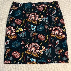 Ann Taylor Loft Floral Embroidered Pencil Skirt size 14